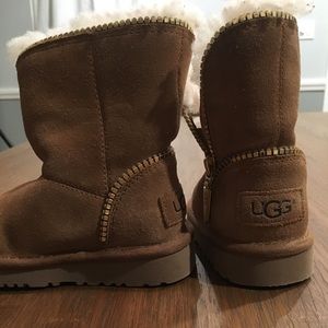 UGG toddler boots with gold zipper